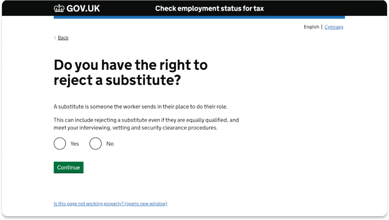 CEST Tool: Do you have the right to reject a substitute?